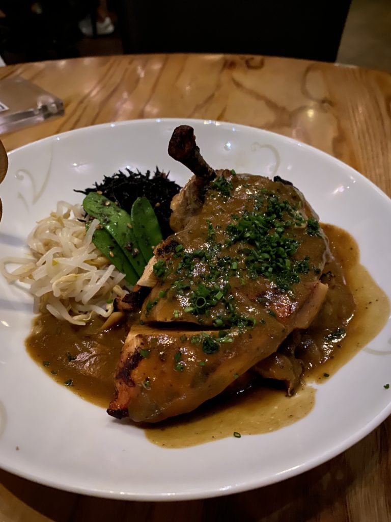 Frango grelhado com molho wasabi nobu